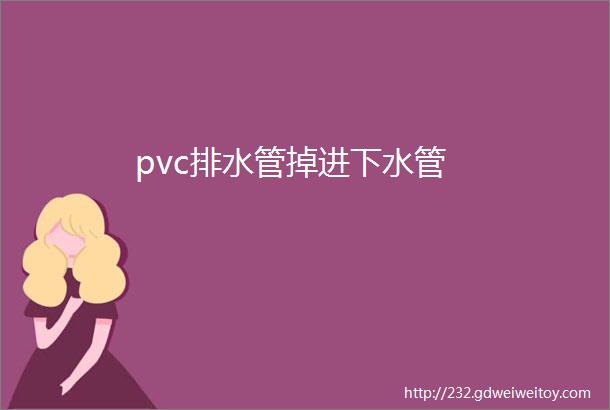 pvc排水管掉进下水管