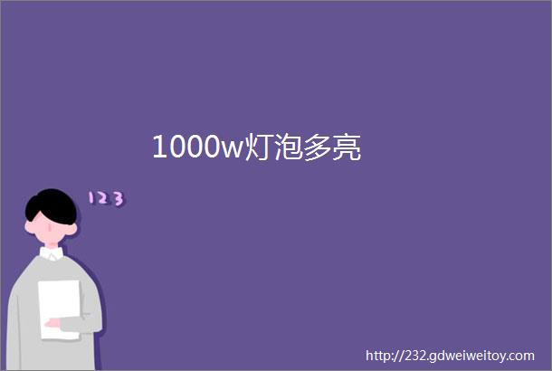 1000w灯泡多亮